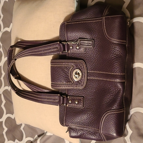 Coach Handbags - Coach purple leather bag in great condition!